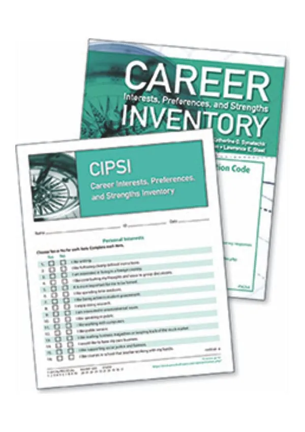 Career Interests, Preferences, and Strengths Inventory (CIPSI) Online - 25 Users + 25 Print Inventory Booklets