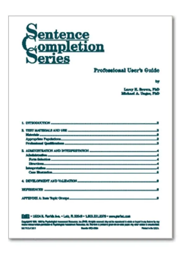 Sentence Completion Series (SCS)